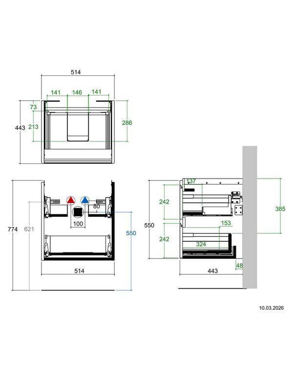 Meuble sous-lavabo Alterna pro S Blanc brillant image number 3