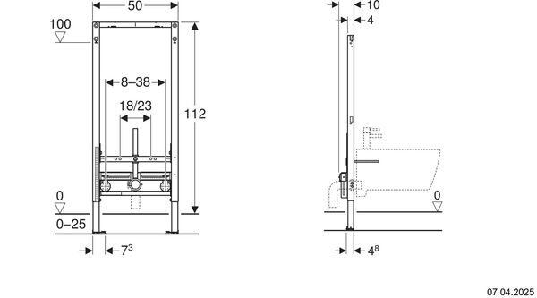 Wandbidetelement Geberit Duofix image number 1