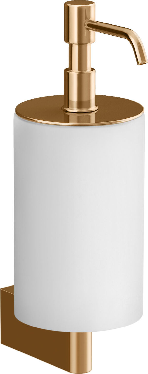 Distributore di sapone Gessi Habito, recipiente in corian bianco opaco, modello a parete image number 0