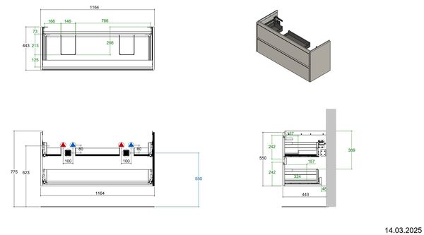Meuble sous-lavabo Alterna pro S Blanc premium image number 3