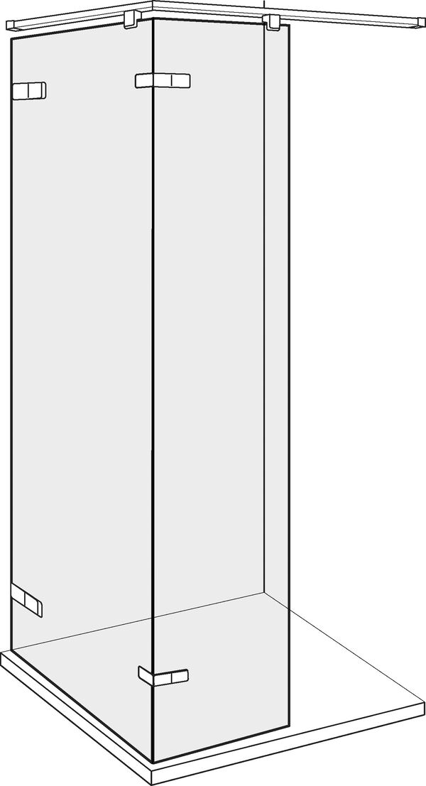 Freistehende Seitenwand Alterna lin.3 Finox Echtglas klar CareTec Pro image number 0