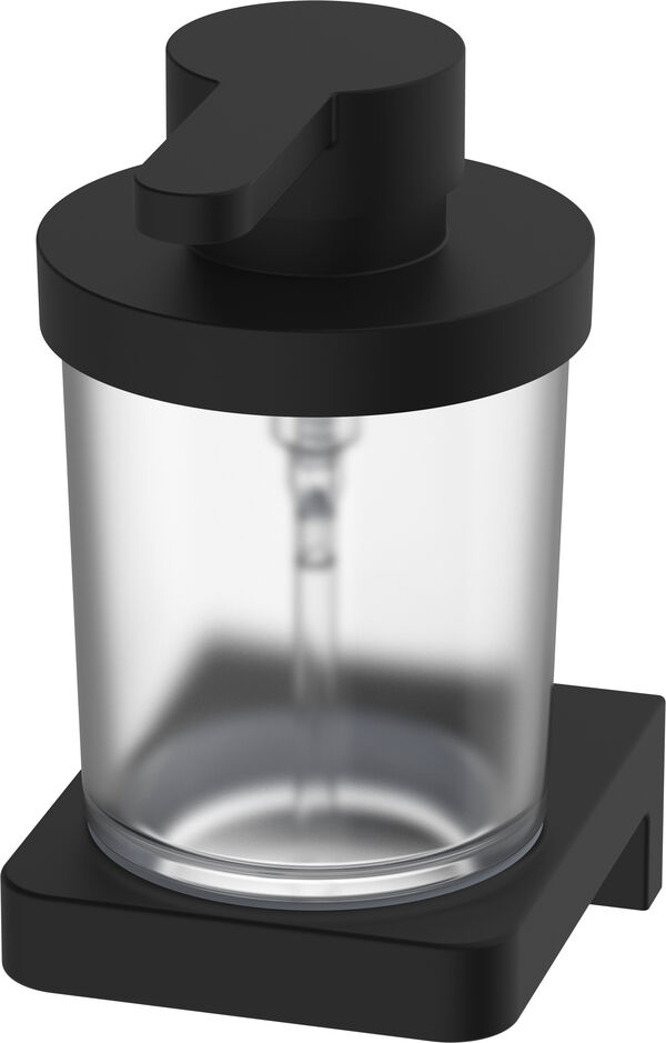 Distributore di sapone Alterna direta, modello a parete, recipiente in vetro satinato rotondo, image number 0