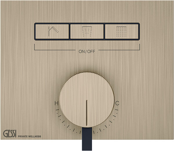 Syst&egrave;me de douche-set de montage final Gessi HI-FI Mixer Warm steel brushed image number 0