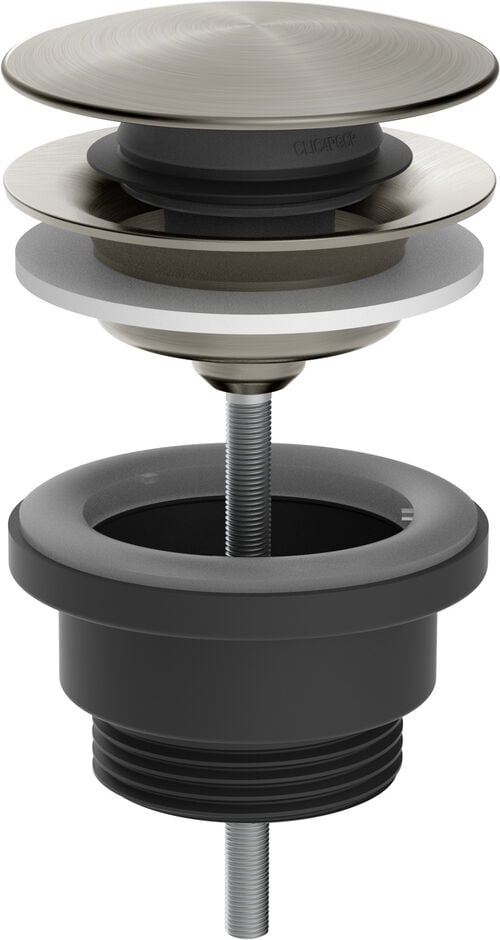 Piletta di scarico Gessi 316 Push-open e permanente 1&frac14;" Steel brushed