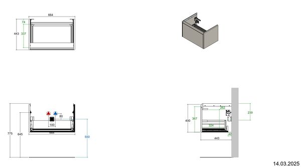 Meuble sous-lavabo Alterna pro S Tortona image number 3