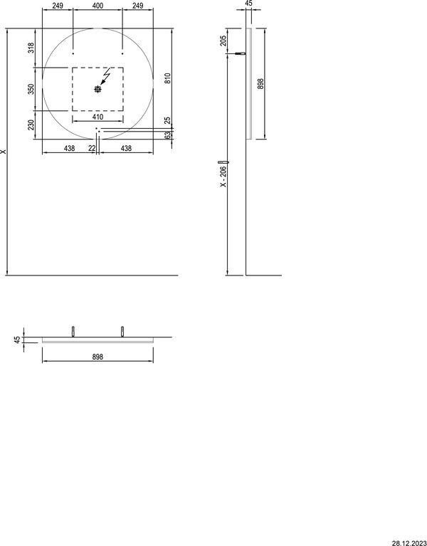 Miroir lumineux Alterna uma LED Acciaio hamilton Couleur de lumi&egrave;re blanc chaud 3000 K image number 2