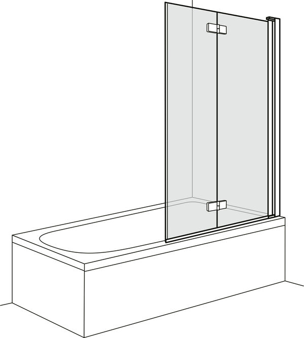 Falttrennwand Duscholux Optima 6 Silber hochglanzeloxiert Echtglas klar CareTec Pro image number 0