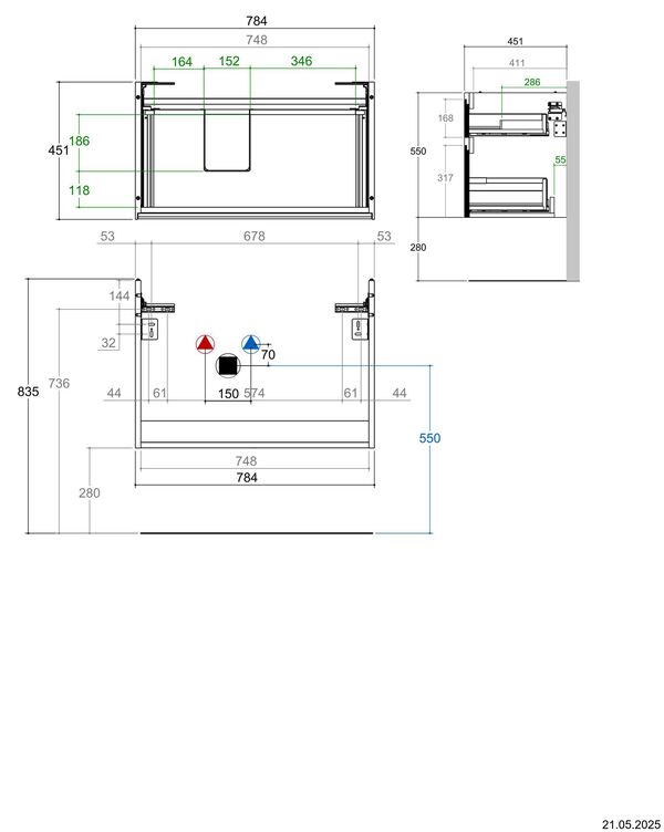 Meuble sous-lavabo Alterna dinea S Tortona image number 1