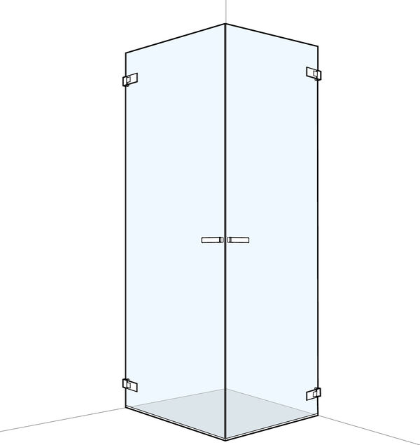 Paroi diagonale Koralle S606 Plus Noir mat Verre clair Plus image number 0