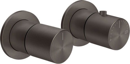 Miscelatore doccia-set di montaggio finale Gessi Habito Black metal brushed diamantato