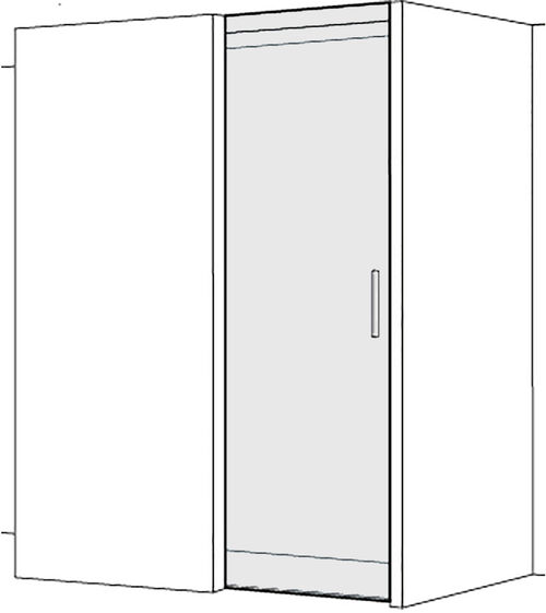 Porta scorrevole Koralle S606 Plus - ad altezza locale Bianco Vetro trasparente