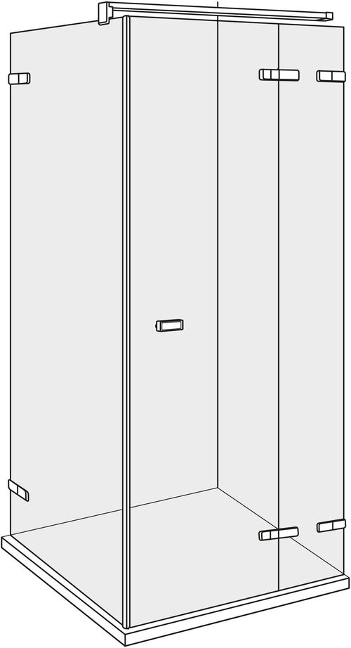 Porte battante Alterna lin.3 Chrom&eacute; Verre clair CareTec Pro