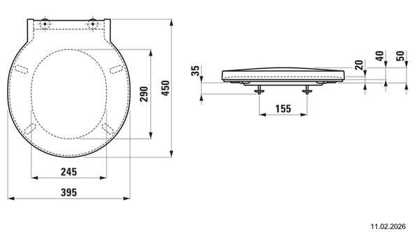 Si&egrave;ge de WC Laufen Val Blanc mat image number 1