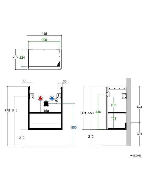 Meuble sous-lavabo Alterna pro S Blanc premium image number 1