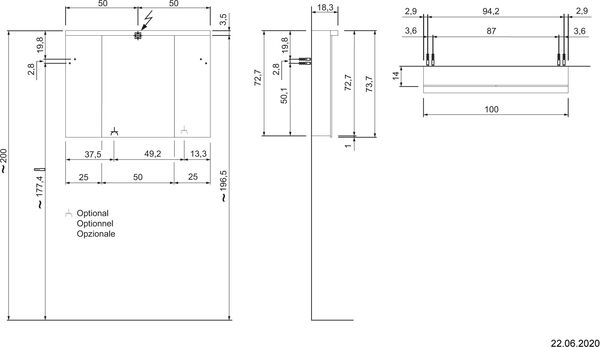 Spiegelschrank Alterna format LED plus anthrazit metallic hochglanz image number 1