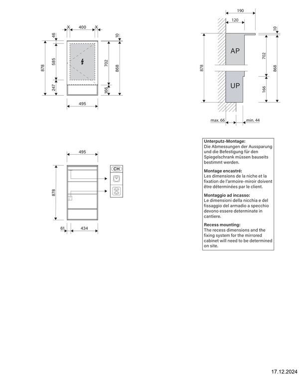 Spiegelschrank Alterna ola LED plus weiss Lichtfarbe stufenlos verstellbar 2000-6500 K image number 1