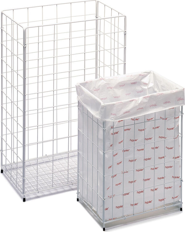 Cestino per carta Hygolet 41 x 26 cm, altezza 63 cm griglia in acciaio inox, plastificato image number 0