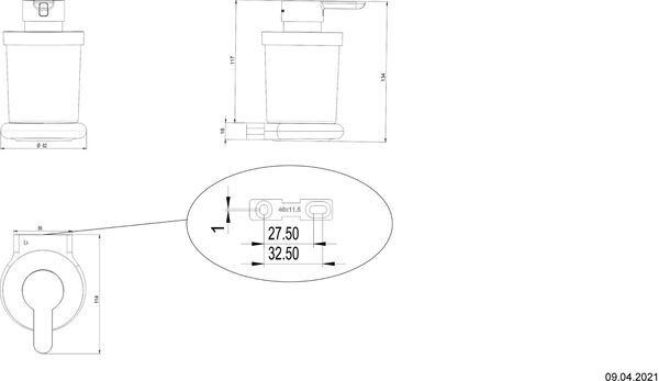 Distributeur de savon Bodenschatz Nia nickel brushed image number 1