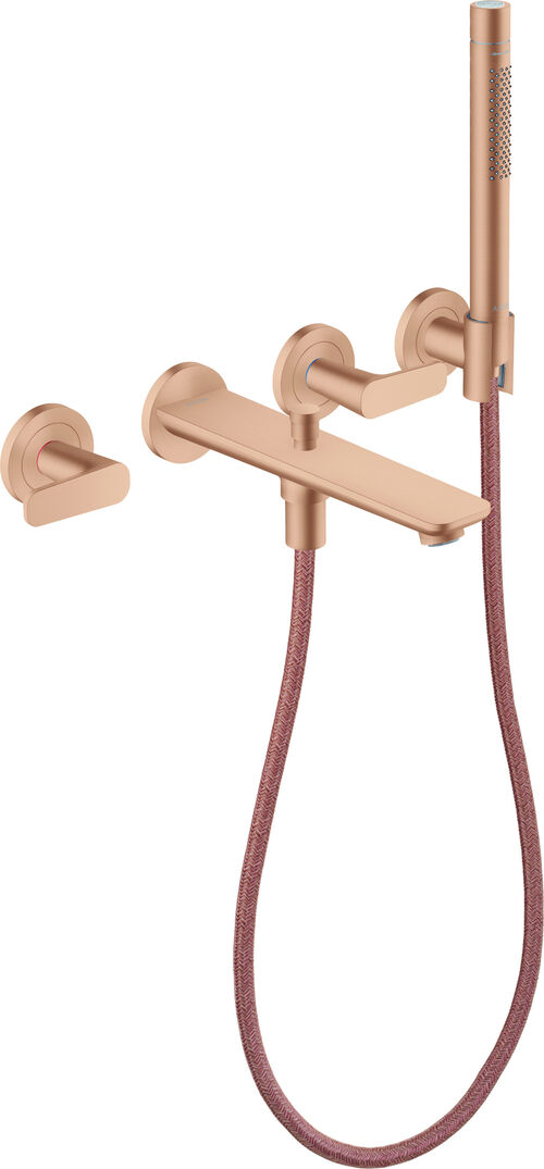 Bademischer-Endmontageset Citterio C, 3-Loch brushed red gold Standard