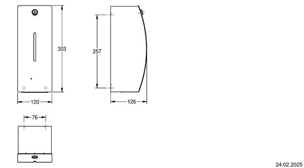 Distributeur de savon automatique KWC Stratos STR 625 Acier inoxydable santiné mat image number 1