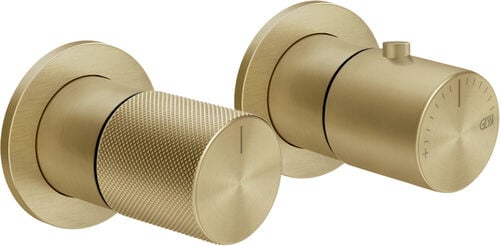 M&eacute;langeur de douche-set de montage final Gessi Habito Brushed brass Diamantato