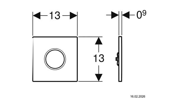Commande urinoir Geberit HyTronic IR Typ01 round Chrom&eacute; image number 1
