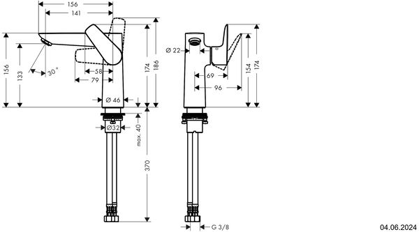 Einlochmischer Hansgrohe Talis E 150 Verchromt image number 1