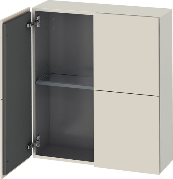 Armadietto laterale L-Cube l:70 cm, a:80 cm, p:24,3 cm 2 porte, maniglioni 1 ripiano in vetro image number 0