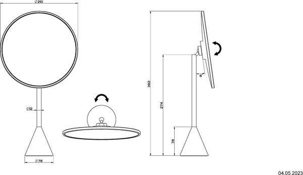 Miroir grossissant Gessi Cono chromé image number 1