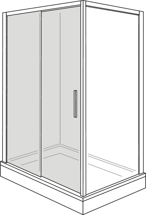 Porte coulissante Alterna liva Argent éloxé Verre clair