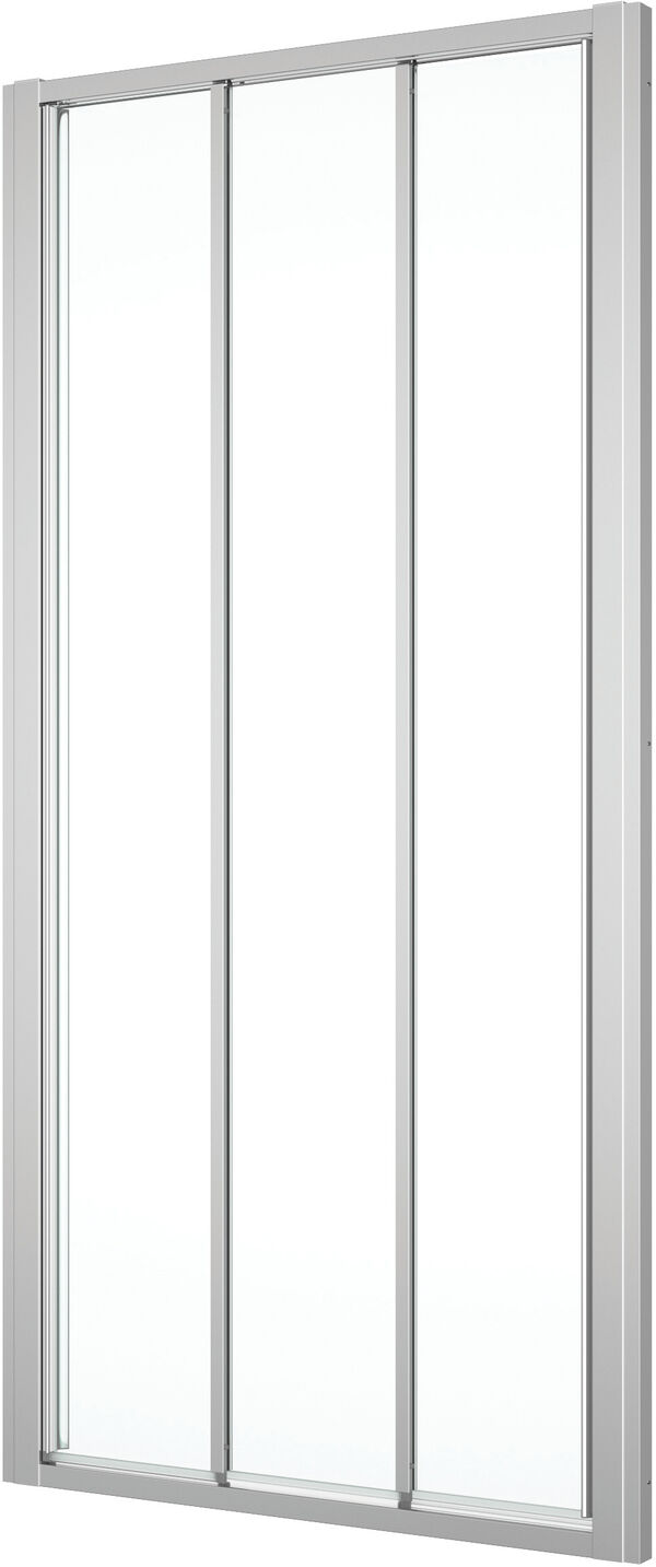 Gleittüre Alterna primo silber hochglanz Echtglas klar Aquaperle image number 0