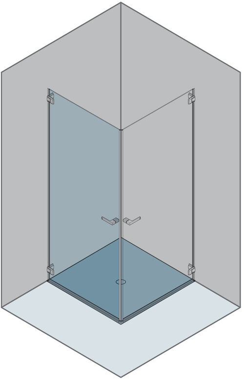 Pendelt&uuml;re Duka Gallery 3000 New Verchromt/Alu hochglanz Echtglas klar ProCare