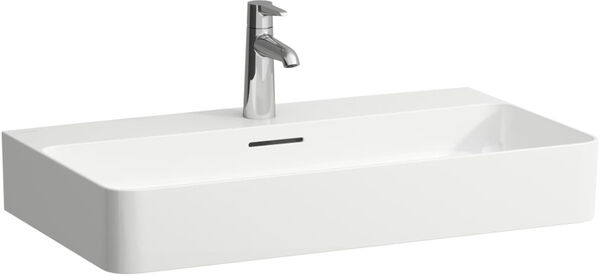 Lavabo d'appoggio Val 75 x 42 cm, altezza 11,5 cm con troppopieno con foro per rubinetteria image number 0