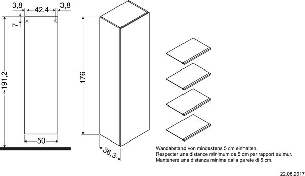 Hochschrank L-Cube Nussbaum gebürstet image number 1