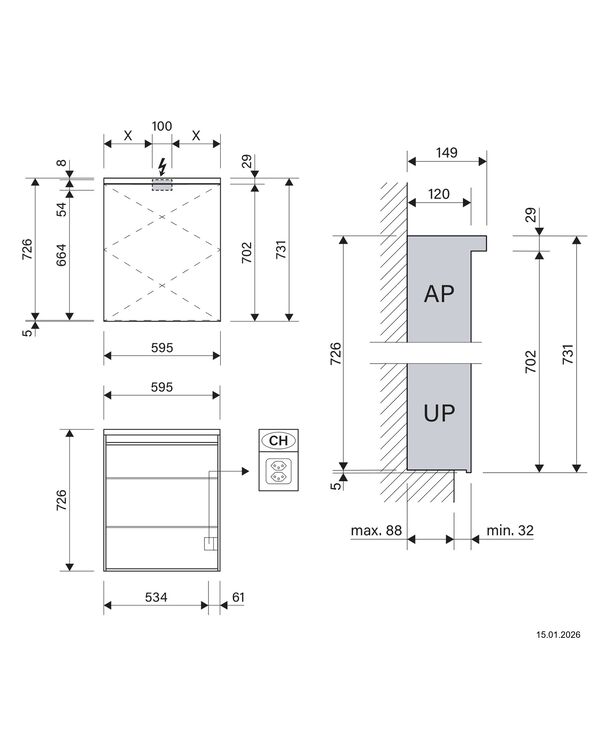 Spiegelschrank Alterna karat LED plus Weiss image number 2