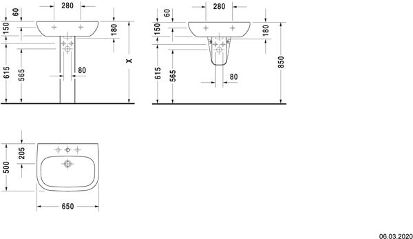 Lavabo Duravit D-Code blanc image number 1