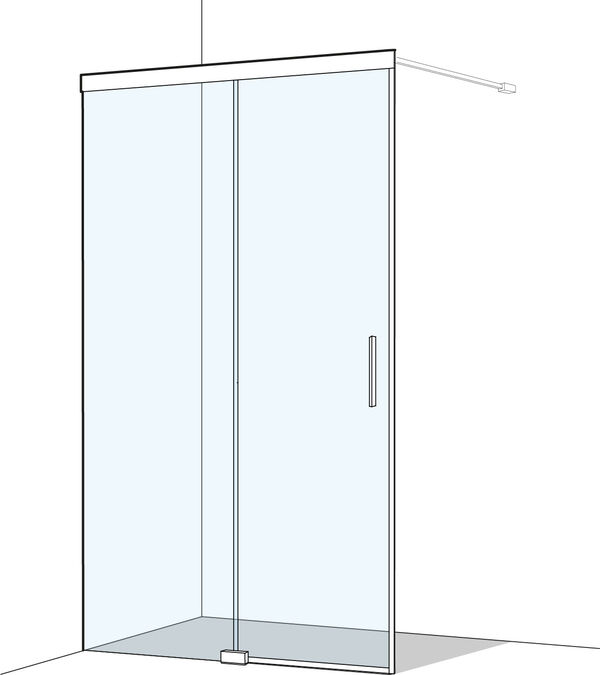 Porta scorrevole Koralle S505 Plus, pannello fisso a sinistra, 100 - 120 cm, a posa libera, senza image number 0