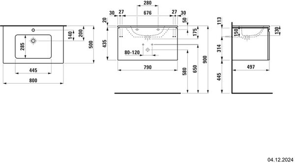 Waschtischkombination Pro S graphit image number 1