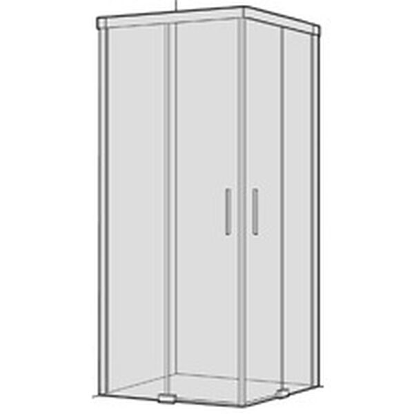 Eckeinstieg Koralle S600 Plus schwarz Echtglas klar Duschguard image number 0