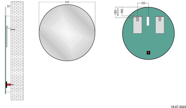 Miroir lumineux Euraspiegel Nelio LED noir mat couleur de lumière blanc neutre 4000 K image number 2
