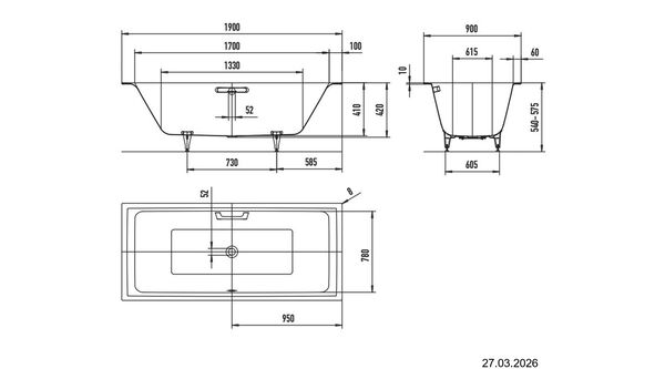 Badewanne Kaldewei Puro Next Duo Weiss matt image number 1