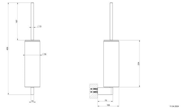 Porte-balai de WC Gessi Habito Copper brushed image number 1