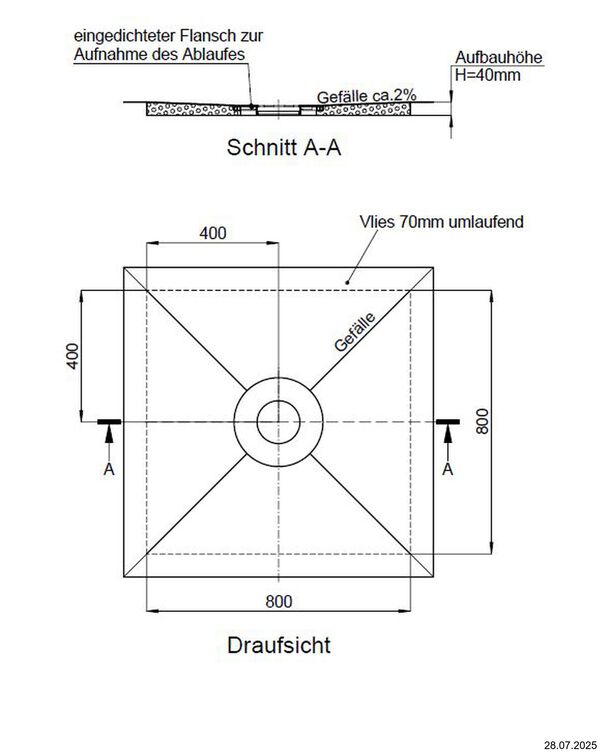&Eacute;l&eacute;ment de douche Schedel Plan Kessel image number 1