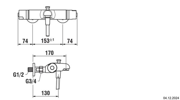 Bademischer Laufen Thermofit Chromeline image number 1