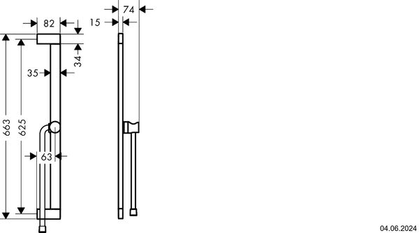Handbrausegarnitur Hansgrohe Unica S Puro Verchromt image number 1