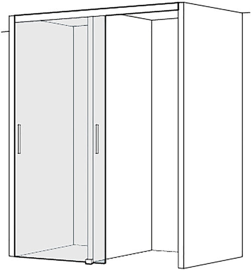 Gleitt&uuml;re Koralle S606 Plus - Raumhoch Weiss Echtglas klar Duschguard