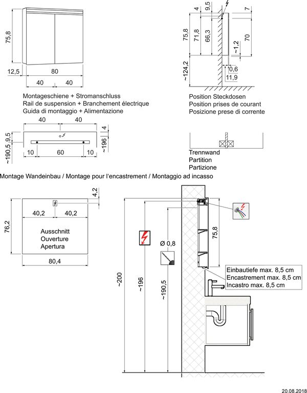 Armoire de toilette Keller Avance New LED blanc image number 1
