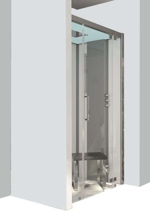 Dampfdusche Hoesch Sense Perience weiss Echtglas klar EverClean