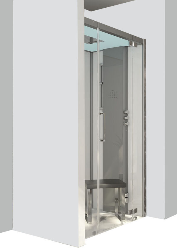 Dampfdusche Hoesch Sense Perience weiss Echtglas klar EverClean image number 0