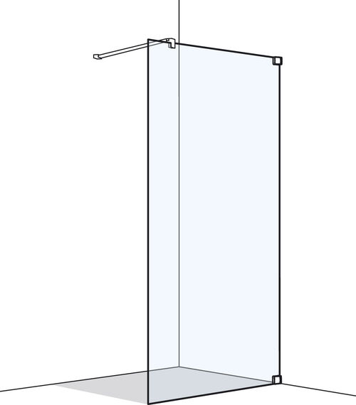 Paroi laterale en pose libre Koralle S808 chromé Verre clair Duschguard